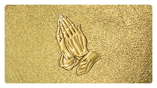 DSC700 516 GD SH GD Gold Praying Hands Shimmer Gold Background
